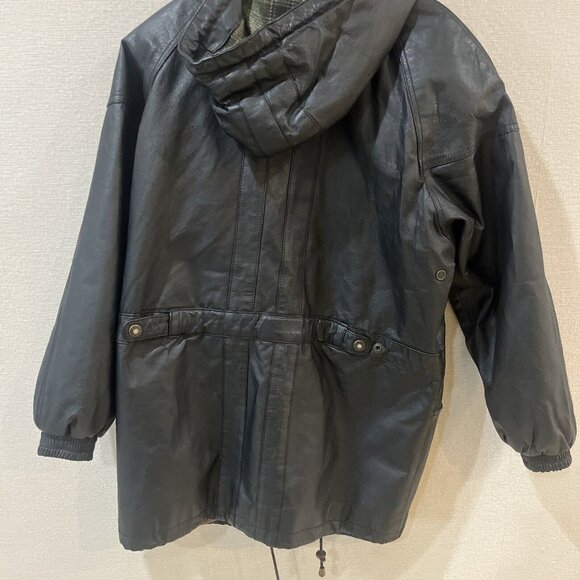 Authentic Winlit Vintage Small Black Leather Jacket/Coat Leather - Picture 10 of 16